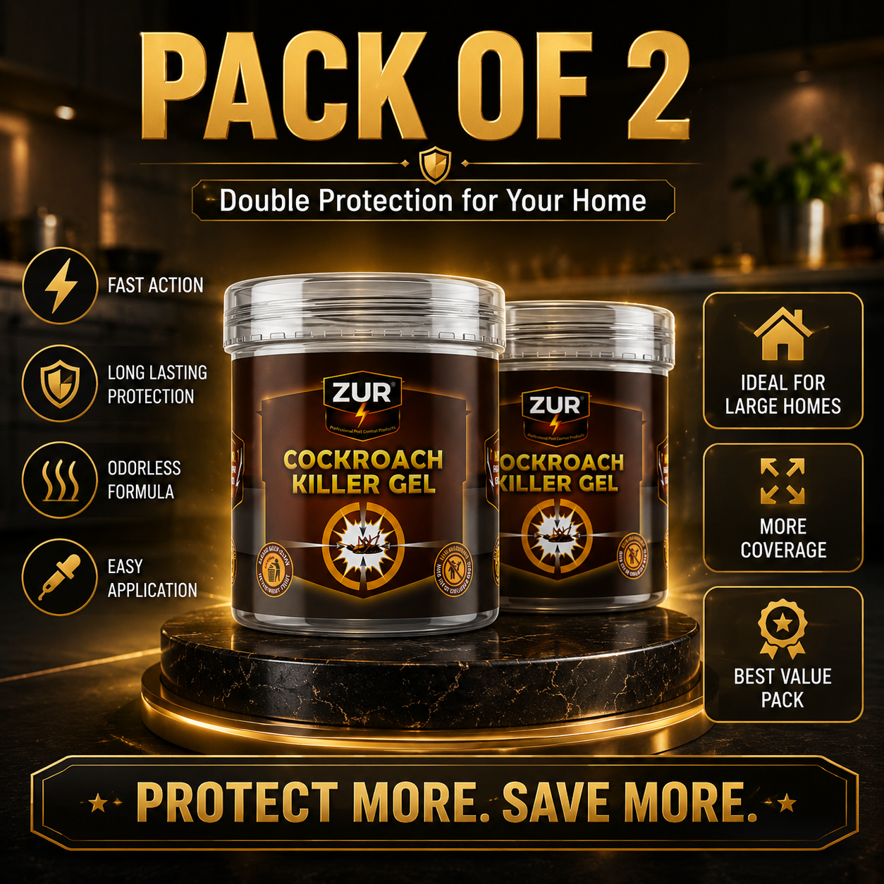 ZUR Cockroach Killer Gel – 72-Hour Nest Killer