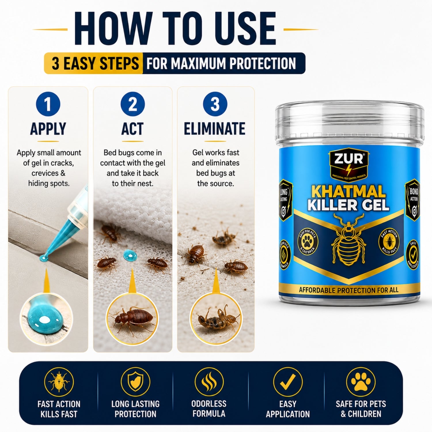 ZUR Khatmal Killer Gel | Best Bed Bug Killer Gel in Pakistan